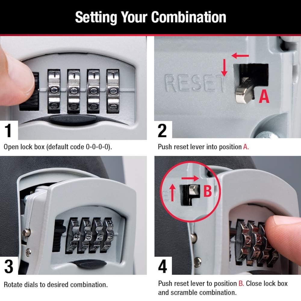 Master Lock Set Your Own combination Wall Mount 5 Key Capacity, Black