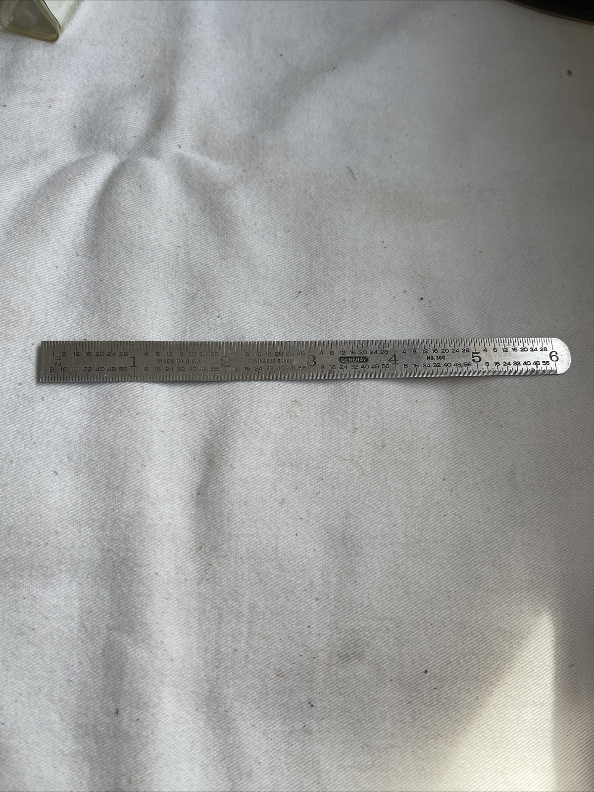 Vintage General Tool Stainless Steel Pocket Rule 6″ Metric & SAE Decimals No.300