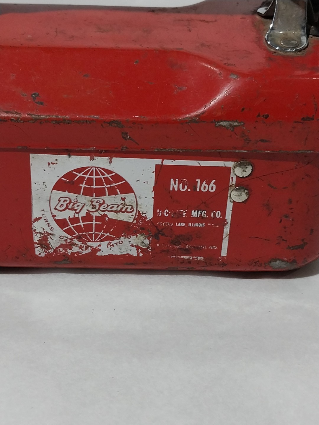 Vtg Teledyne Big Beam Model 166 Hand Lantern Steel Flashlight 6V *Untested*