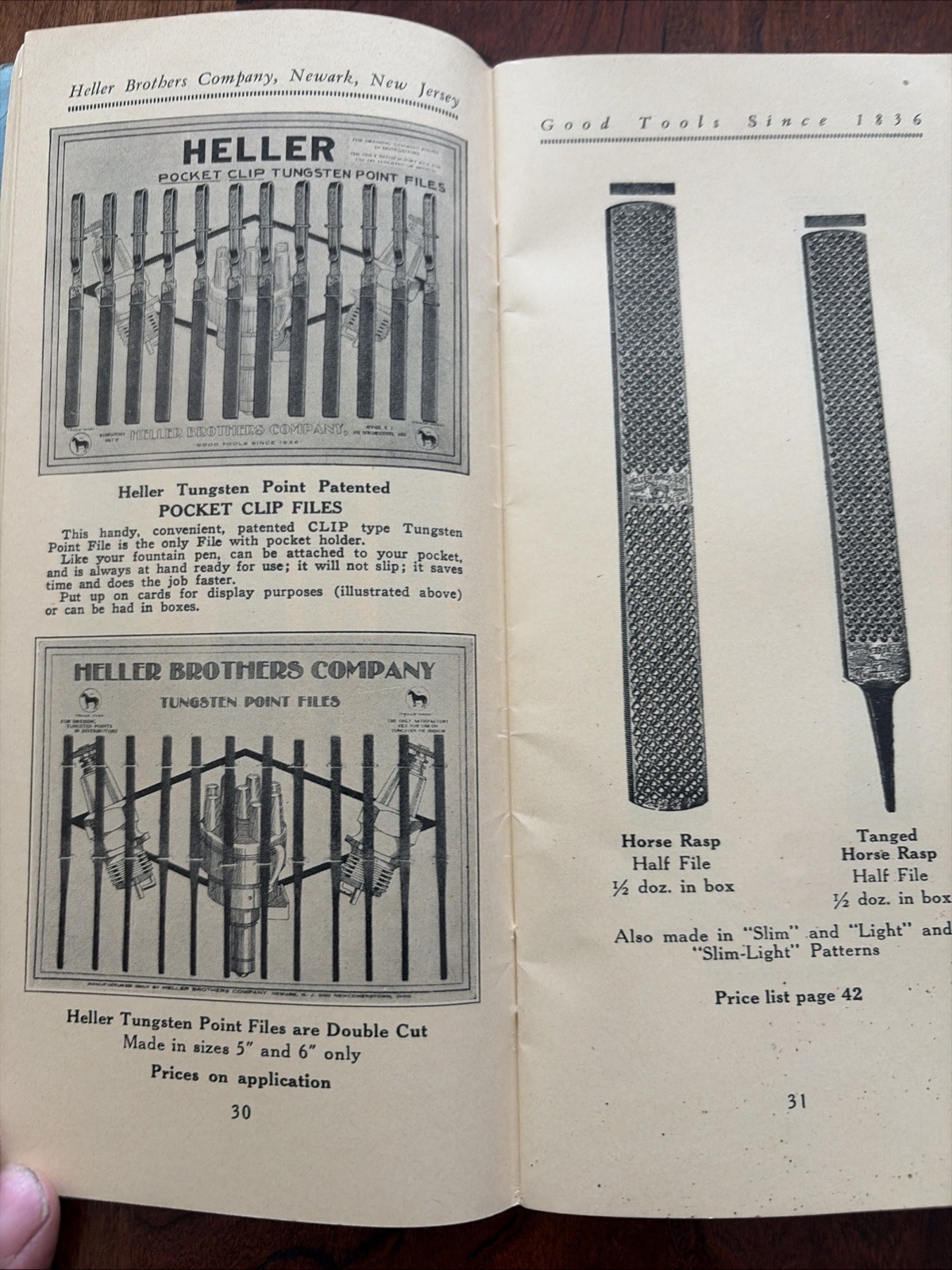Vintage Heller Brothers Company, Files And Rasps, Tool And Price Catalog. 1938
