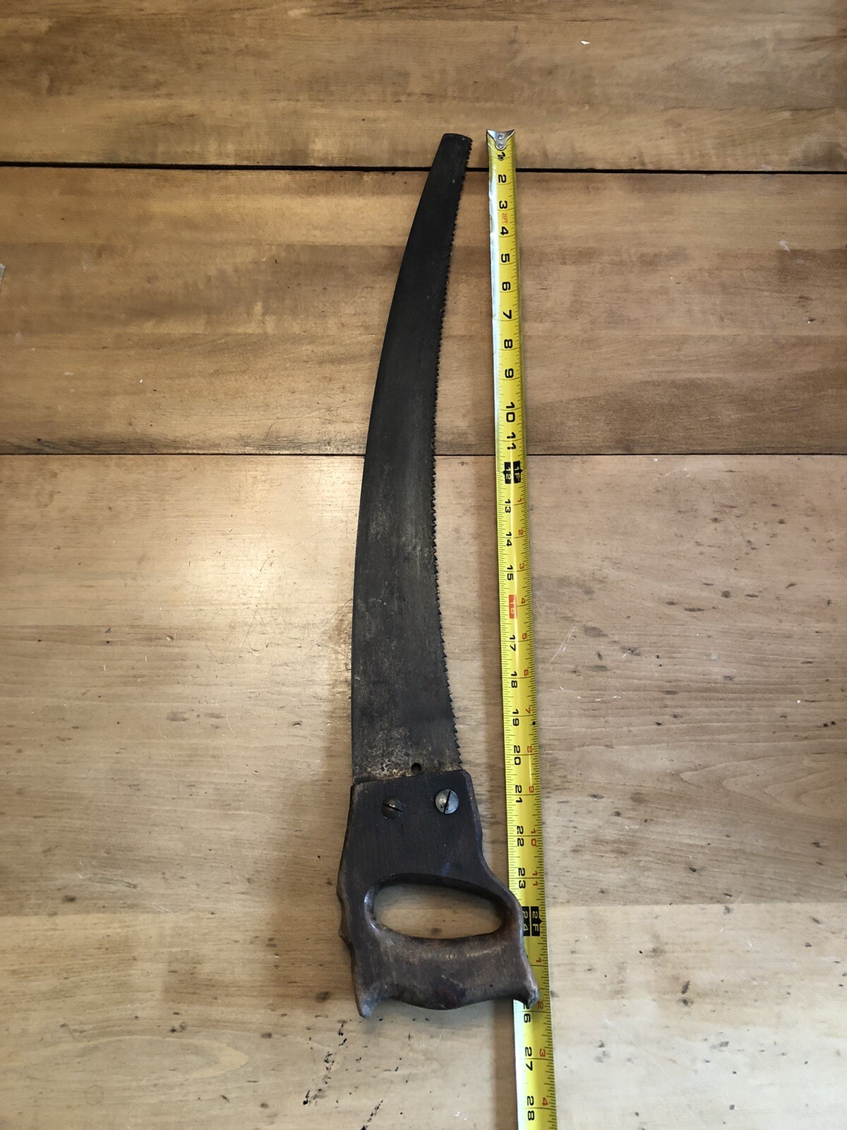 Vintage Pruning Arborist Hand Saw with Wooden Handle 26″ Overall