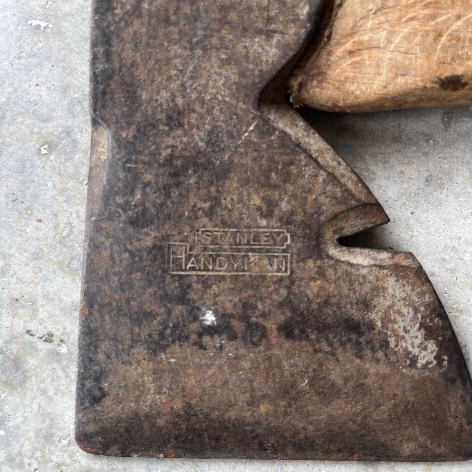 Vintage Handmade Stanley Half Hatchet Axe Head Wood Handle