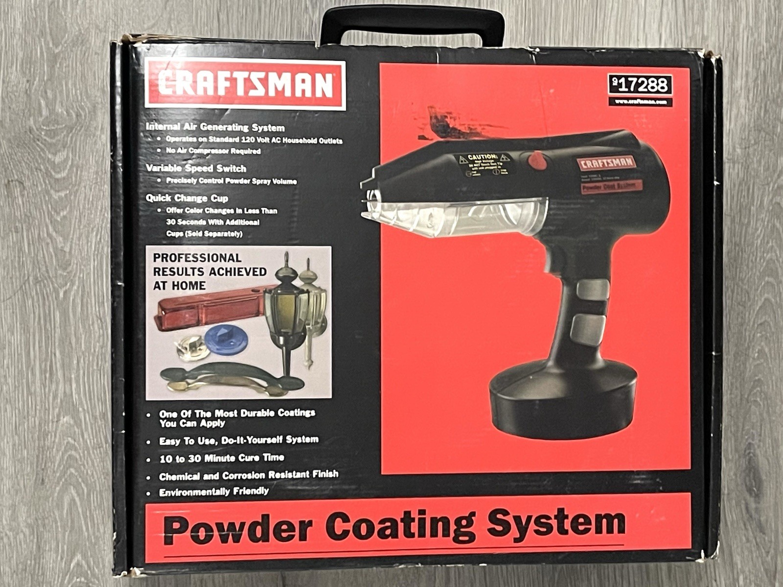 Sears Craftsman Powder Coating System. Rare 17288 with 2 Black packs of powder