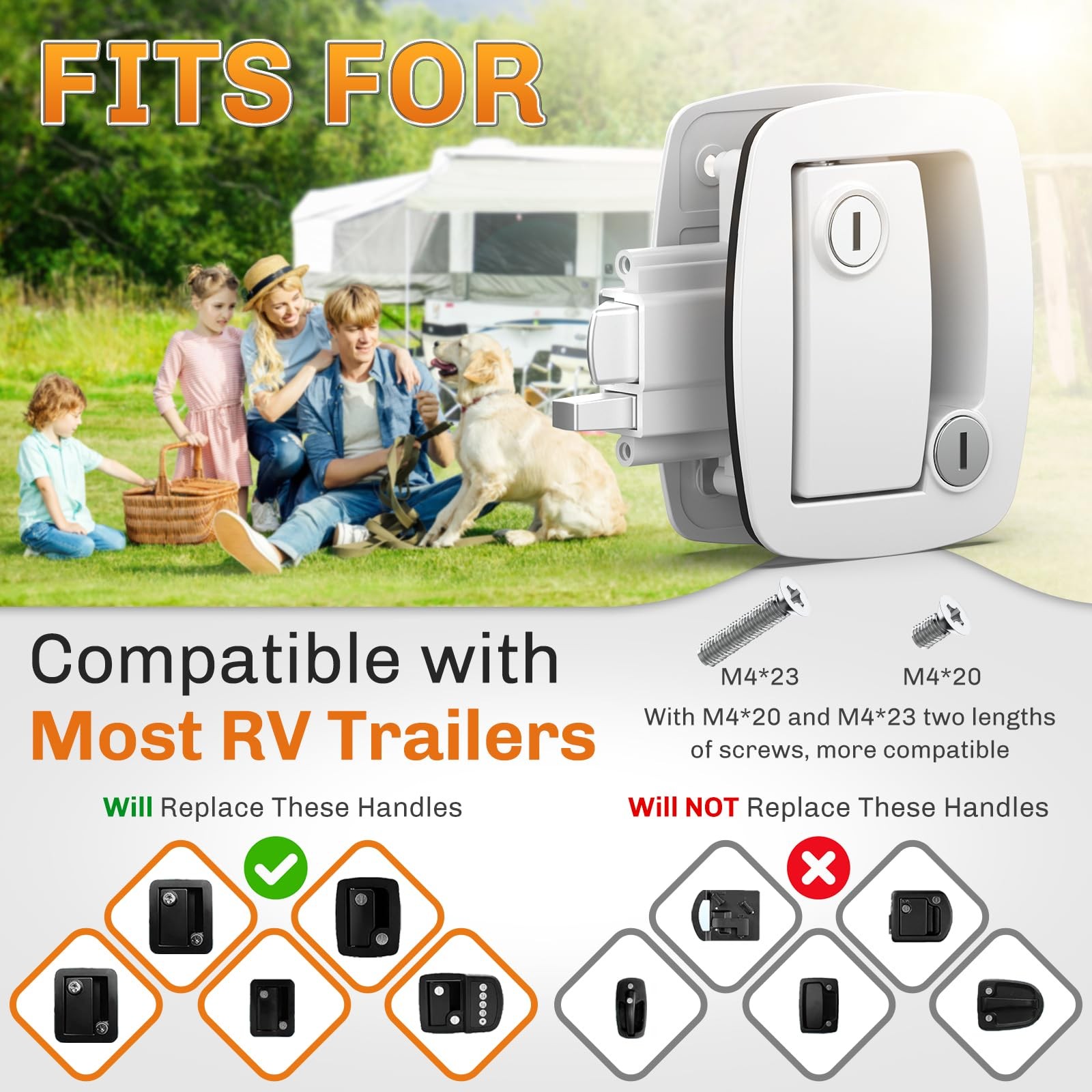 RV Door Lock Replacement with Paddle Deadbolt Camper Entry Door Latch