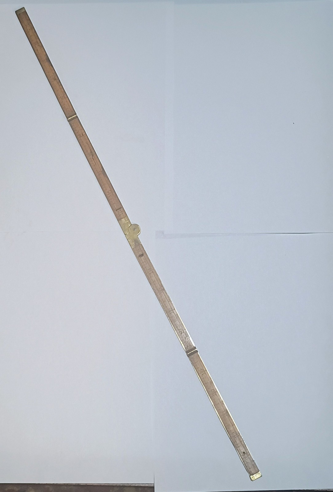 Antique 1905-1920 2 Foot Boxwood & Brass Folding Ruler Stanley No62