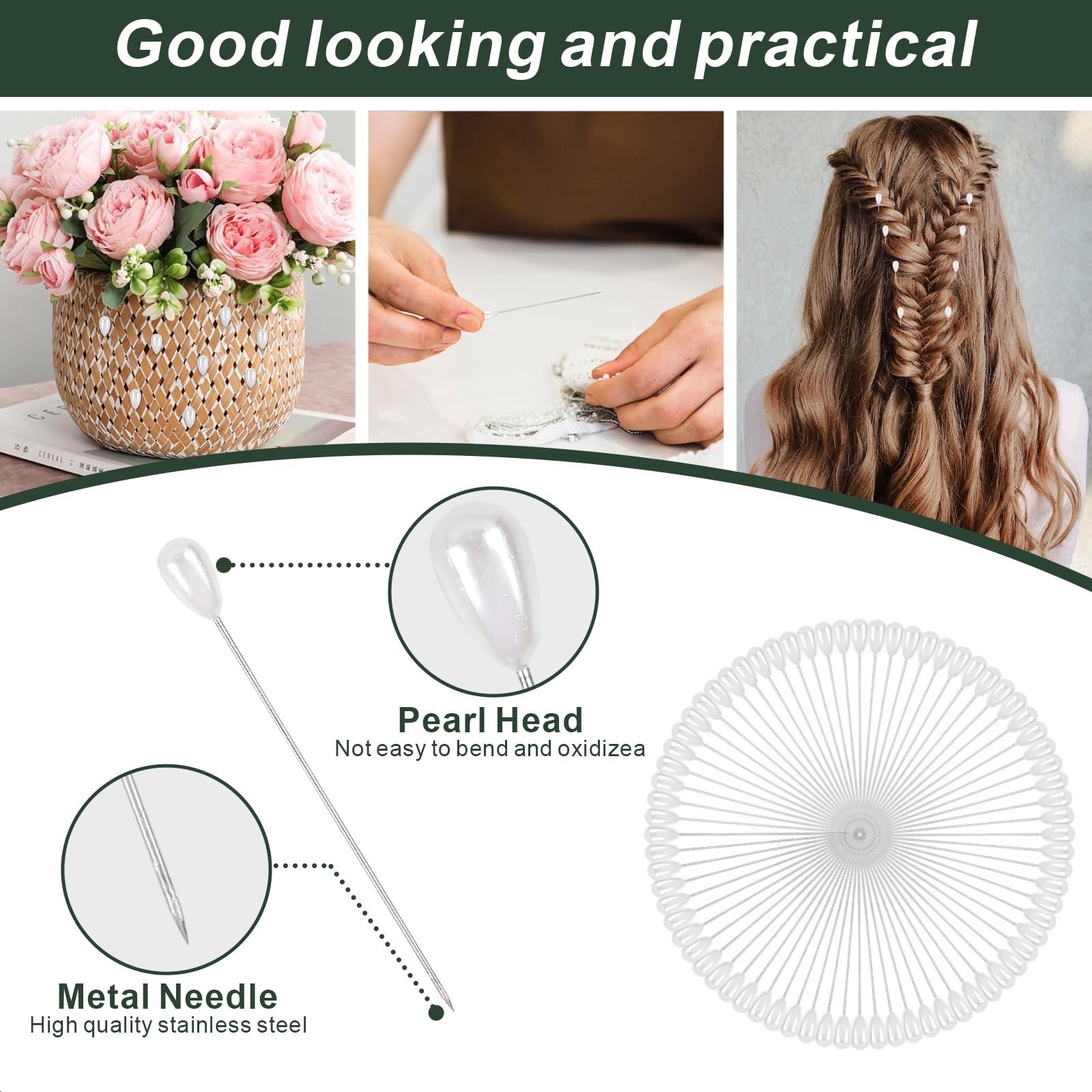 DSUWAZU Floral Tape and Wire Arrangement Tools Kit, Green Tape, Boutonniere P…