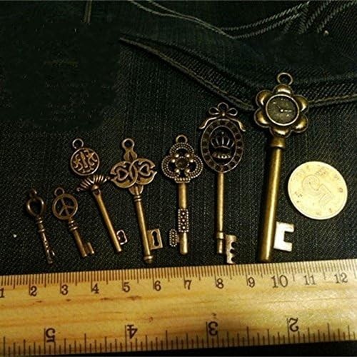 Set of 12 Vintage Skeleton Keys in Antique Bronze – No Repeat Styles Included