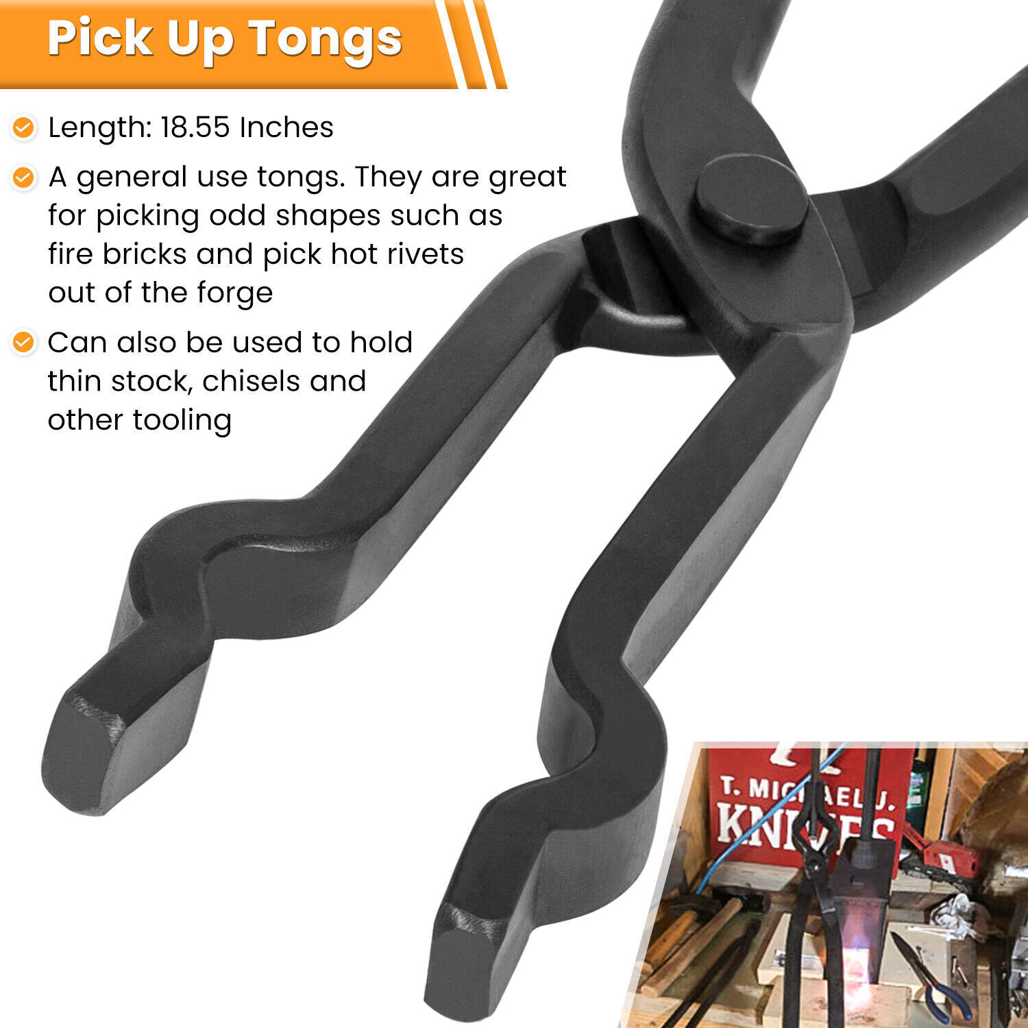 6pcs Beginner Blacksmith Forge Tong Set for Knife Making Tools Professinal Black