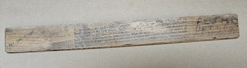 Antique School 12 Inch Ruler Wooden School Ruler