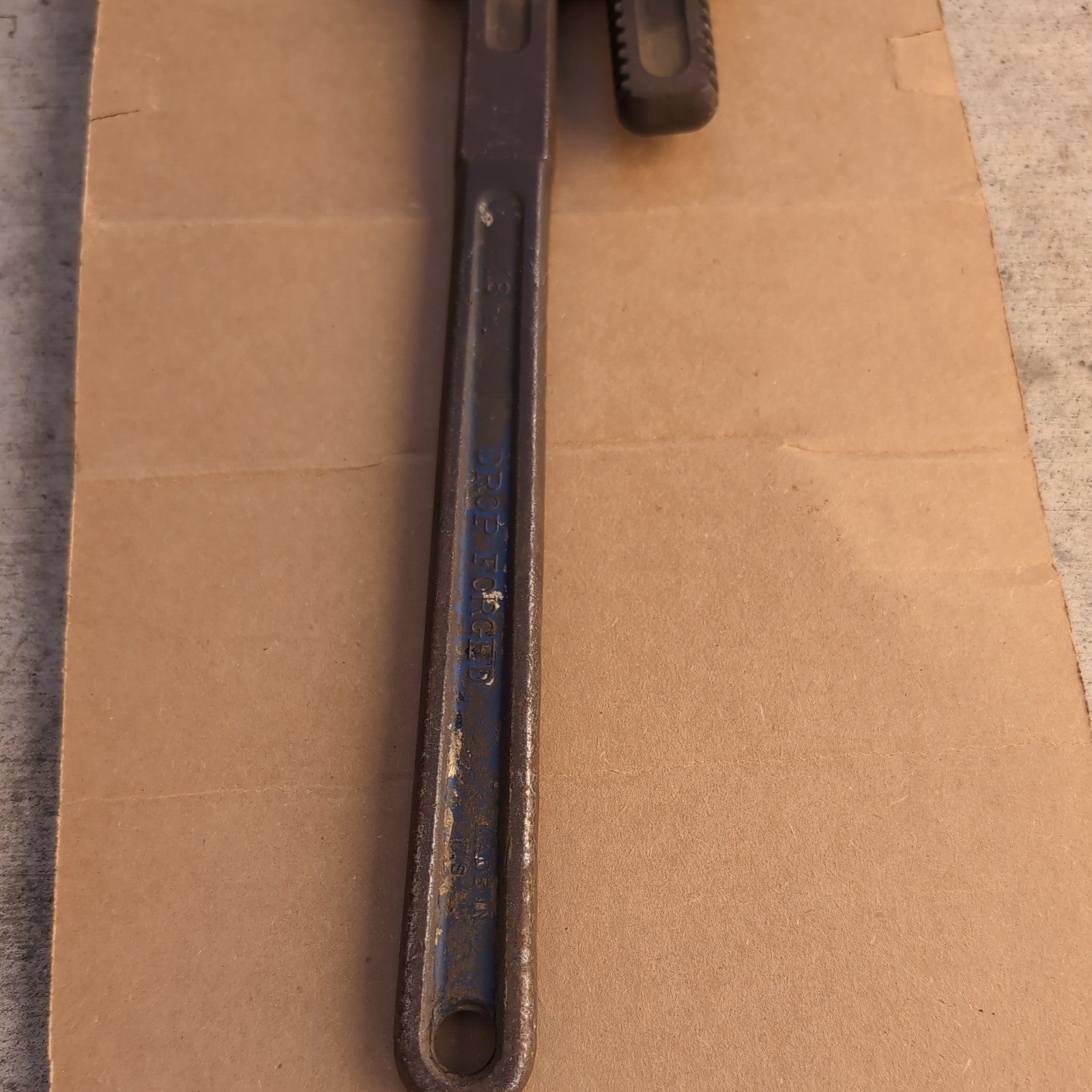 ANTIQUE 18″ DROP FORGED STEEL PIPE WRENCH LARGE HEAVY DUTY FAST FREE SHIPPING