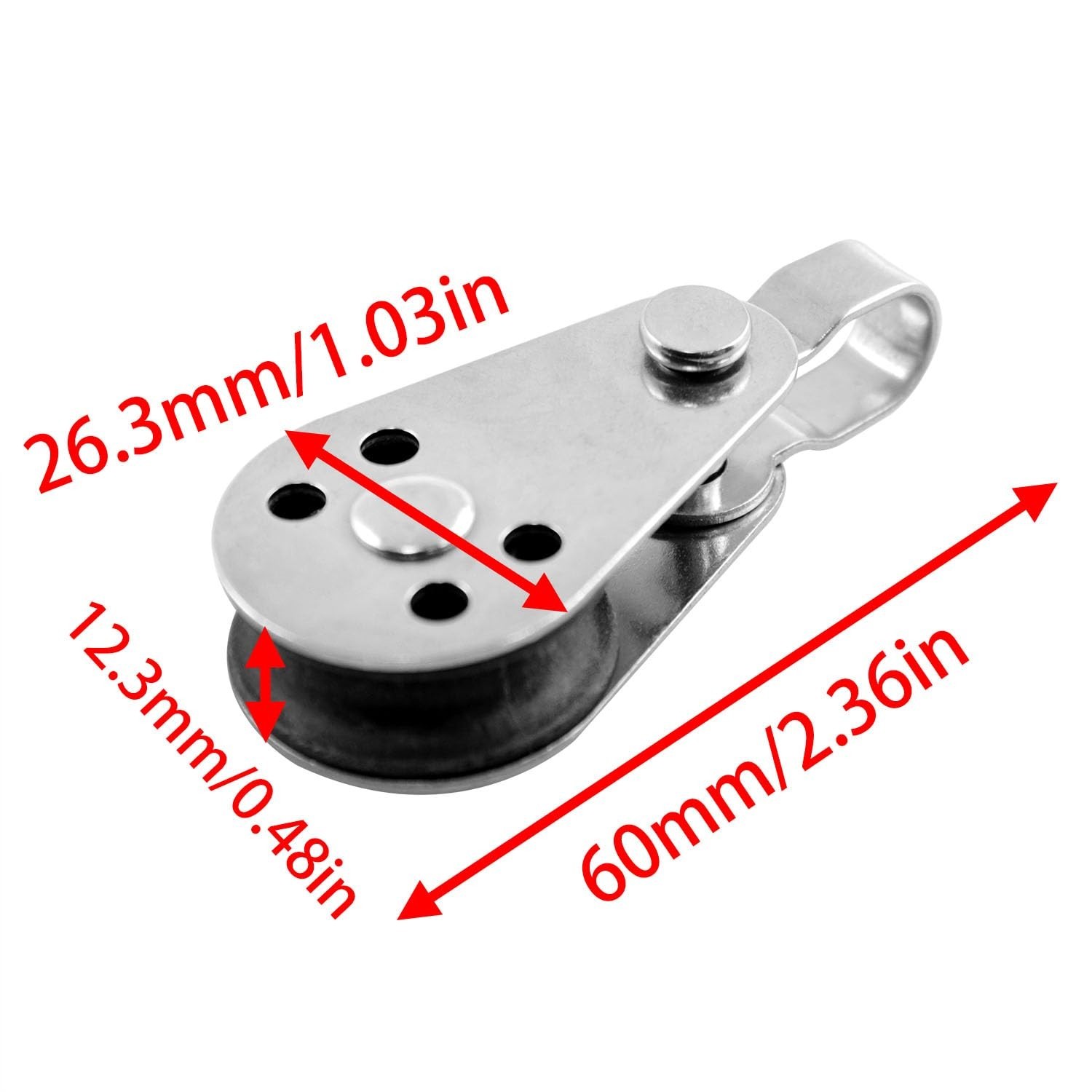 Marine Pulley 25mm Single Pulley Set 316 Stainless Steel Nylon Cable Tug Rope…