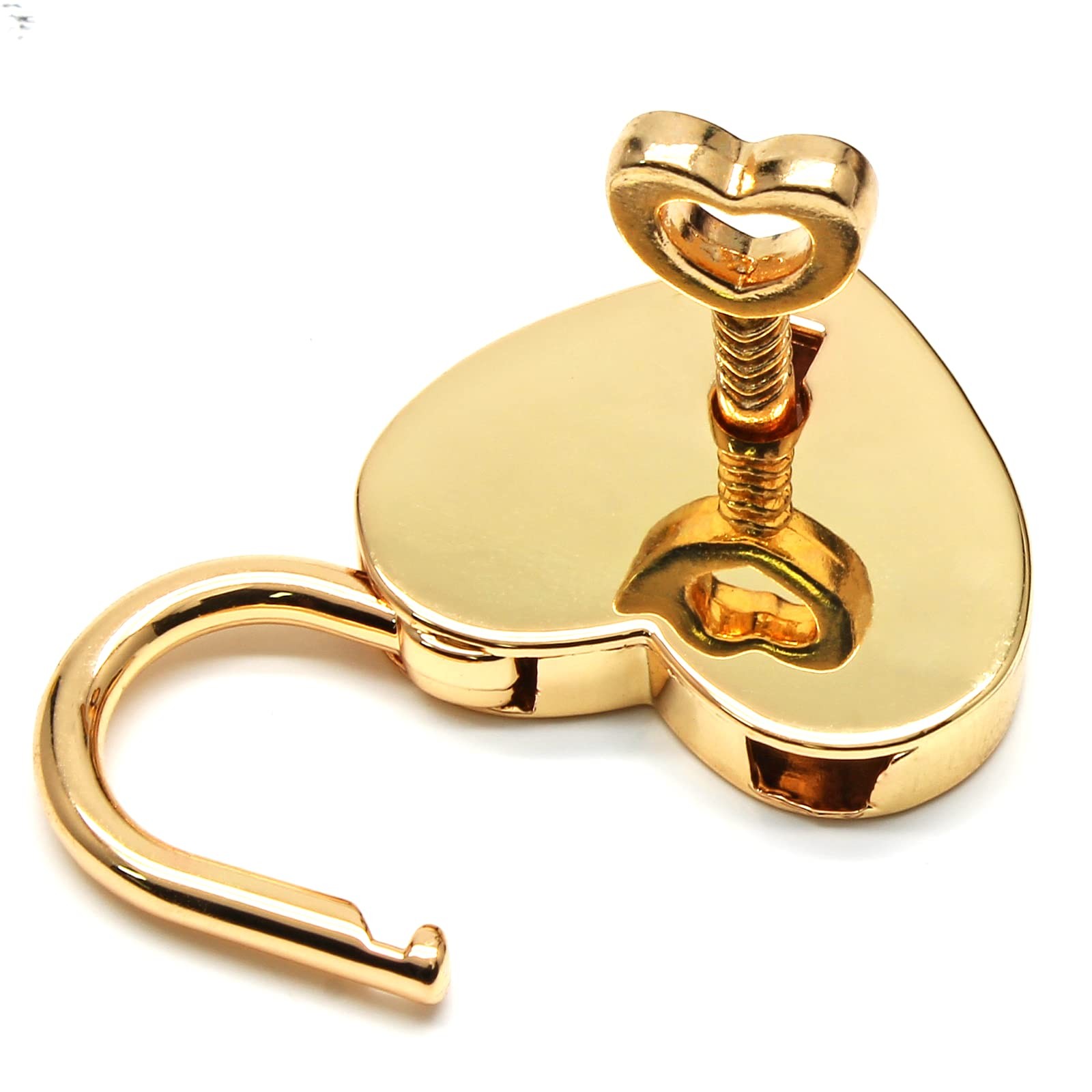 Waziaqoc 2PCS Heart Shaped Padlocks Small Gold Padlock Metal With Keys For
