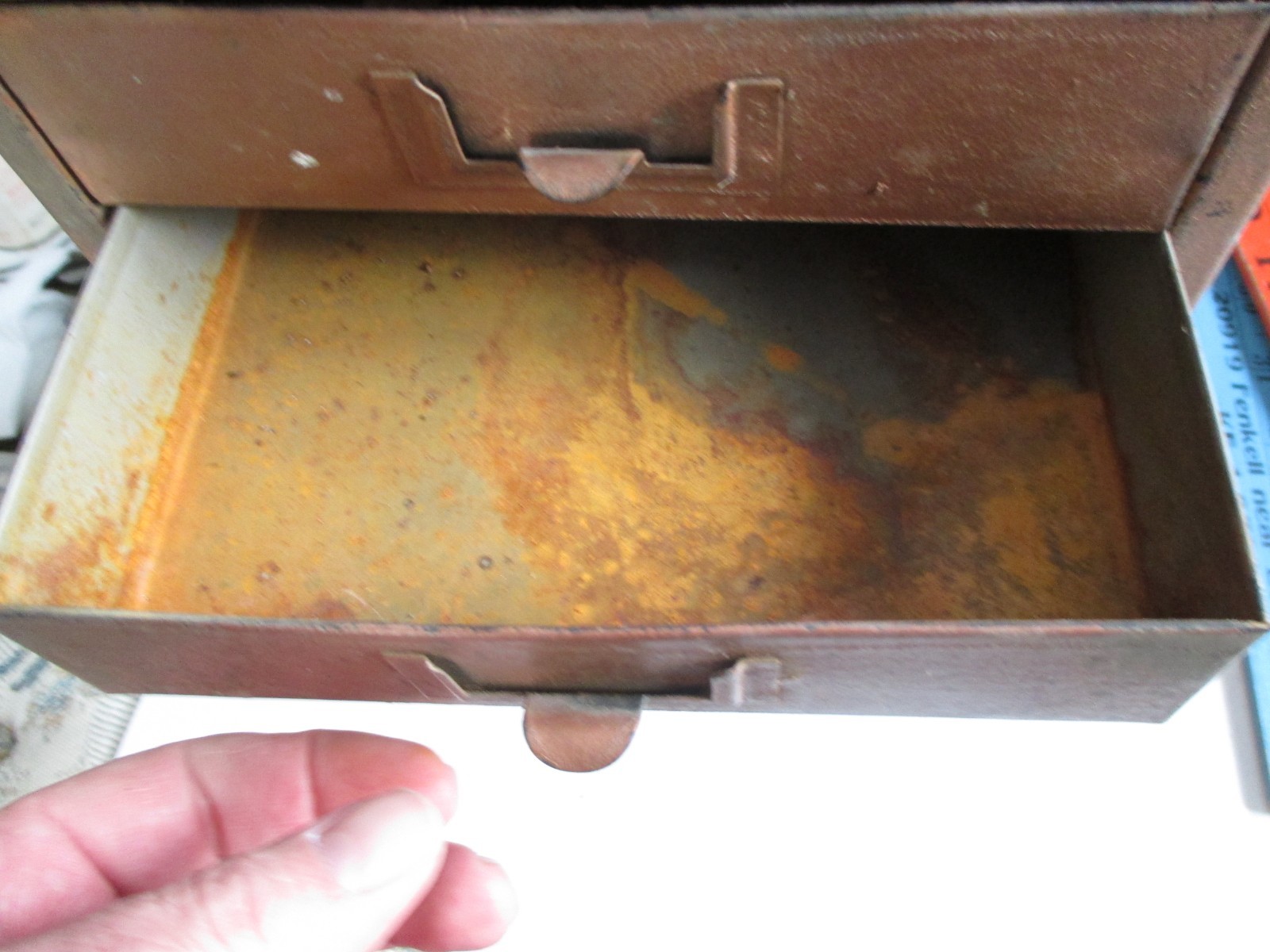 Vintage 5 Drawer Metal Tool Box Parts Organizer