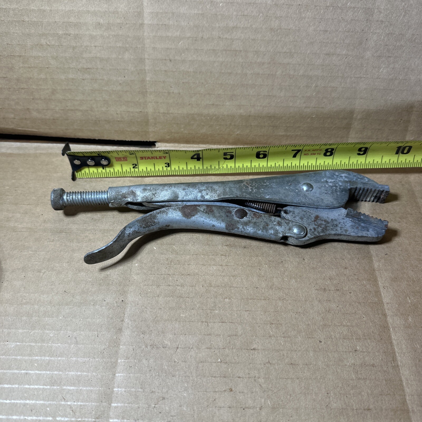 Vintage TRU-CUT 9 Inch Straight Jaw Locking Pliers Release Lever Made In USA