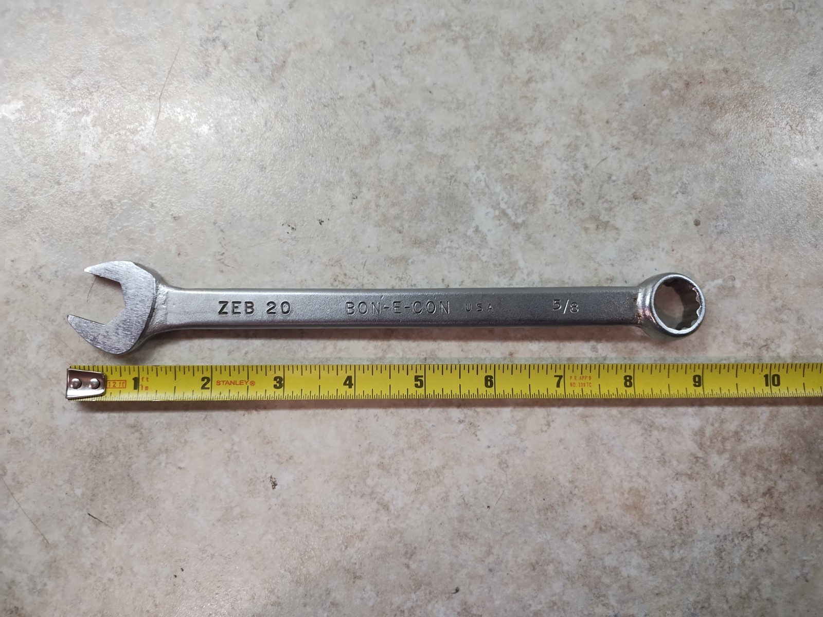 Vintage Bonney BON-E-CON ZEB20 5/8″ Combo Wrench 12 Pt.