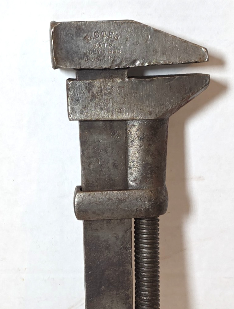 Vintage Antique Coes Wrench Worcester MA Branded Handle 12″ Monkey Adjustable
