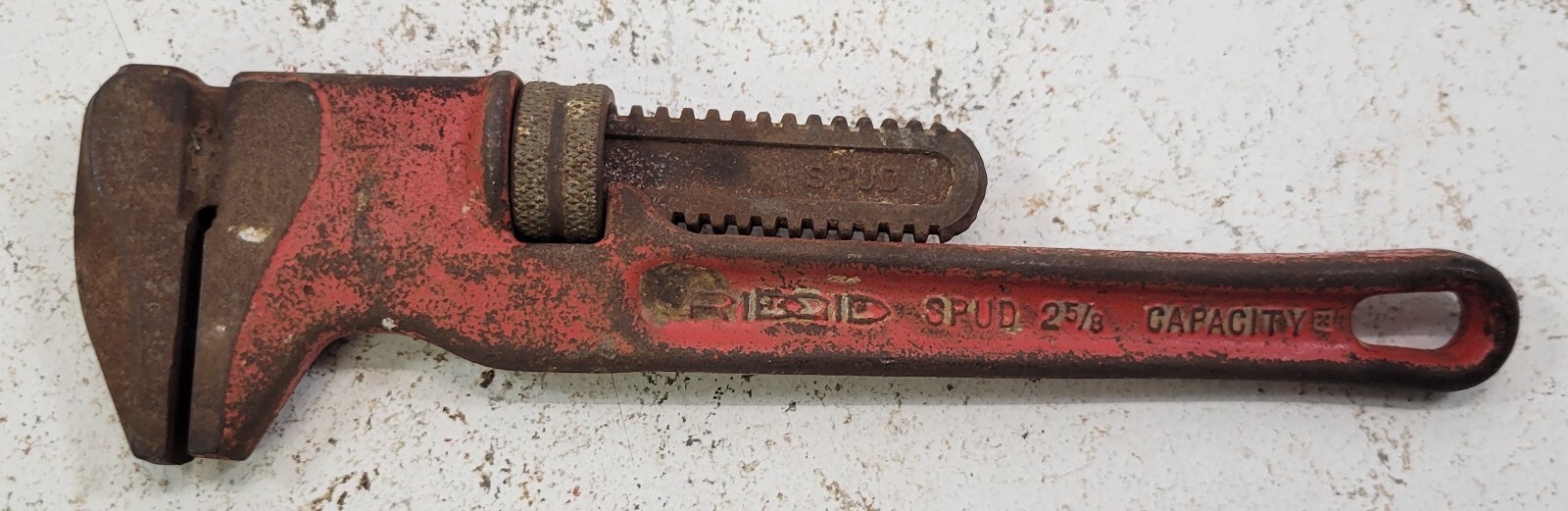 *PV42) Vintage 11″ Ridge Tool Rigid Spud Adjustable Smooth Jaw Pipe Wrench USA