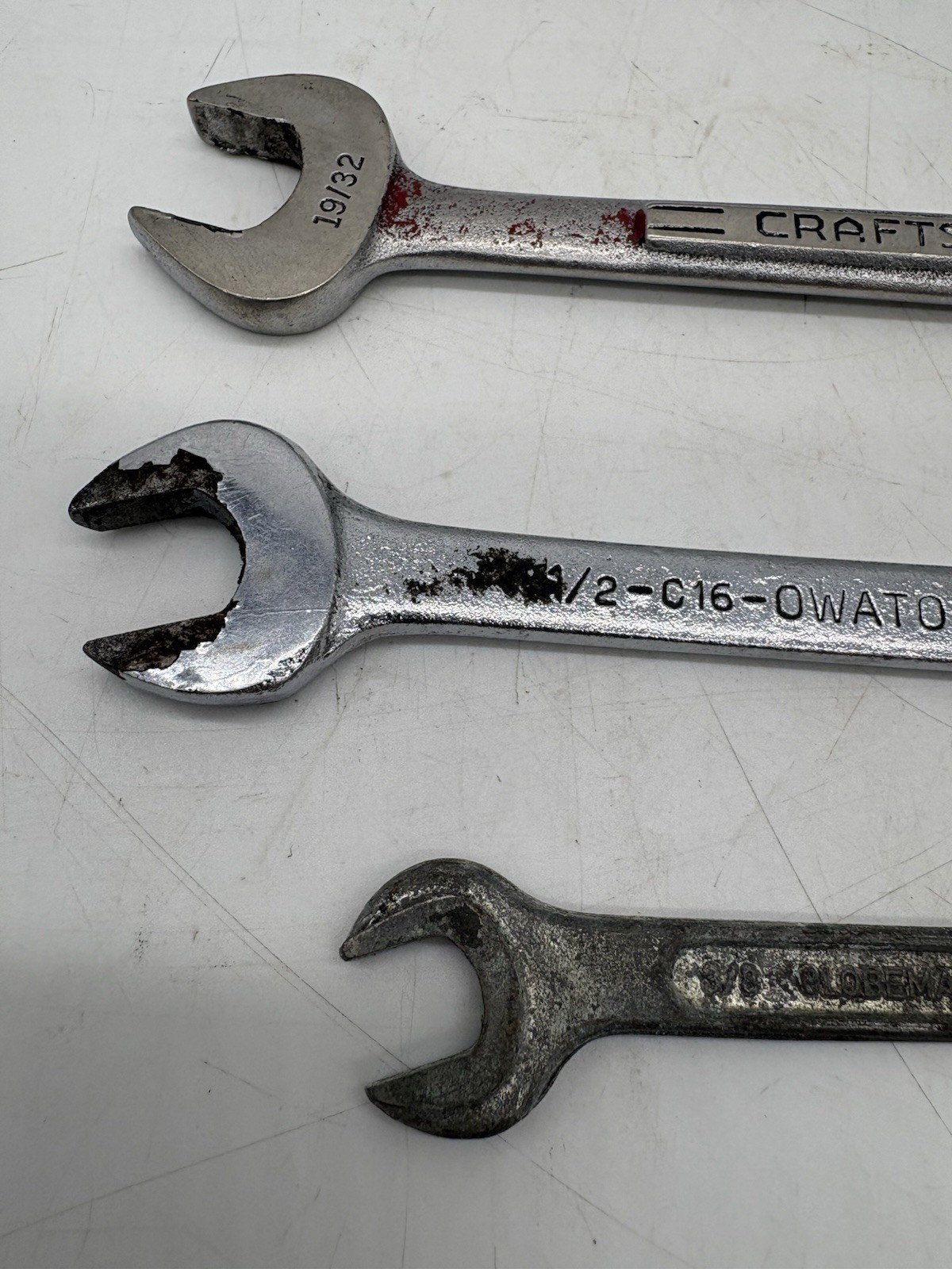 3 Forged Wrenches Box/Open End 3/8-11/16 CRAFTSMAN OWATONNA GLOBEMASTER WGermany