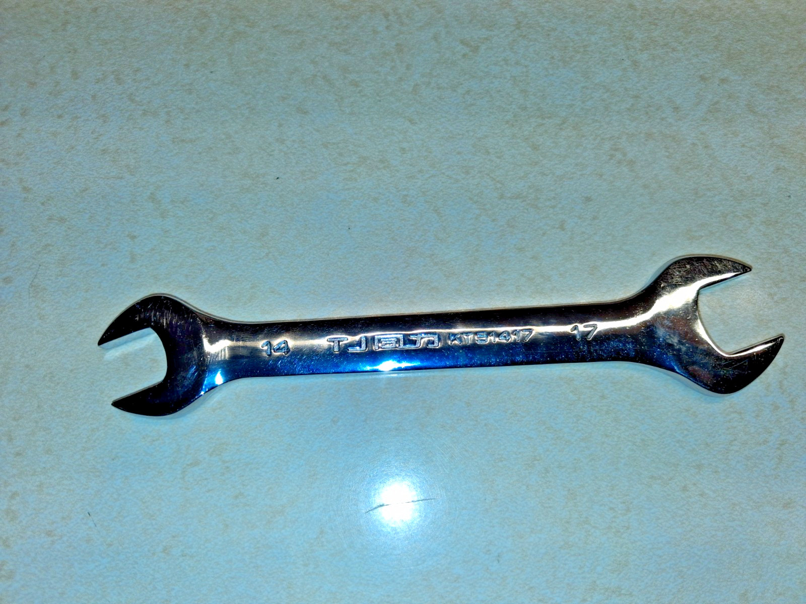 Tongli #KT51417, Combination 14mm / 17mm, Polished Chrome Plated Steel Wrench