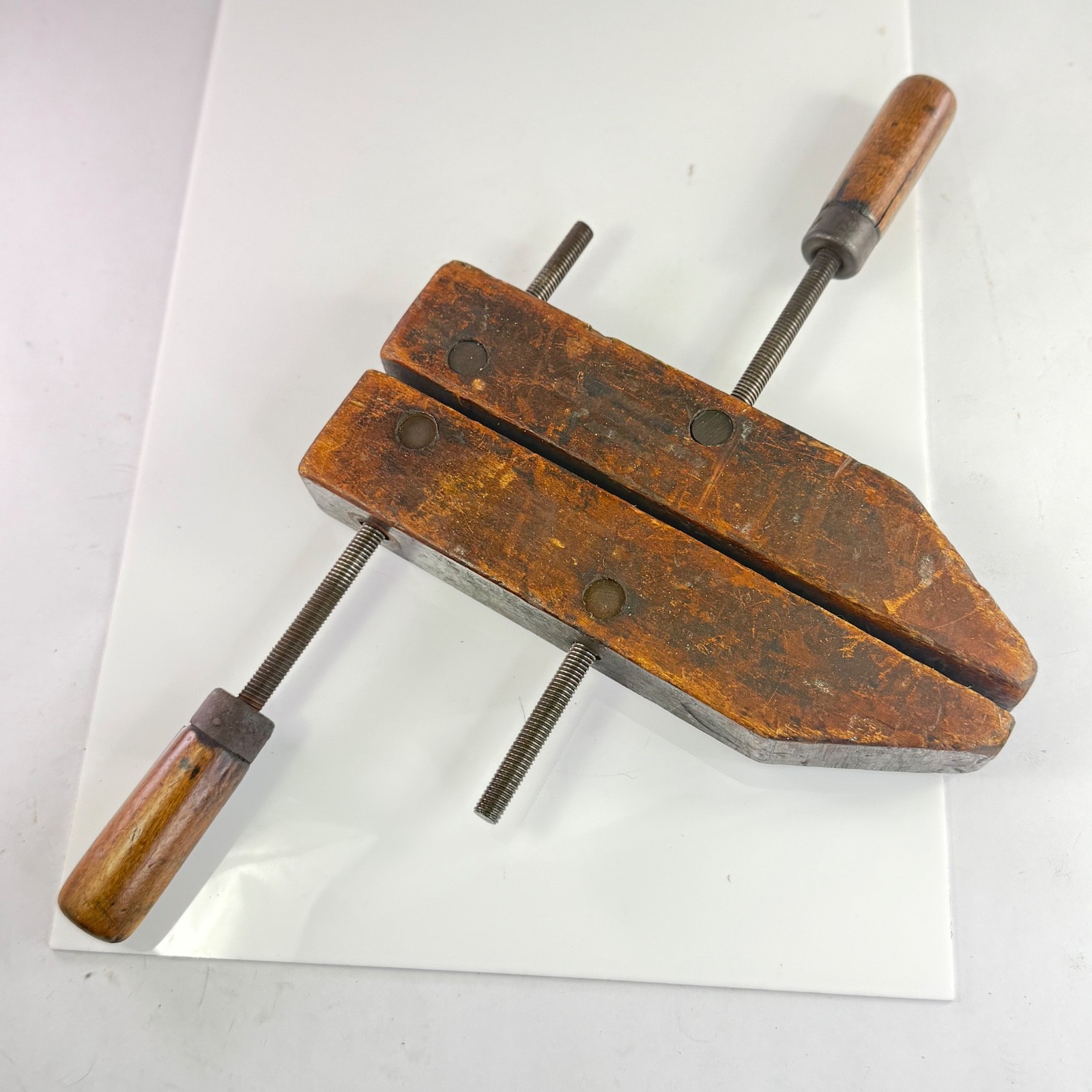 Vintage JORGENSEN Wood Handscrew Clamp 10″ Adjustable Clamp Co USA Antique