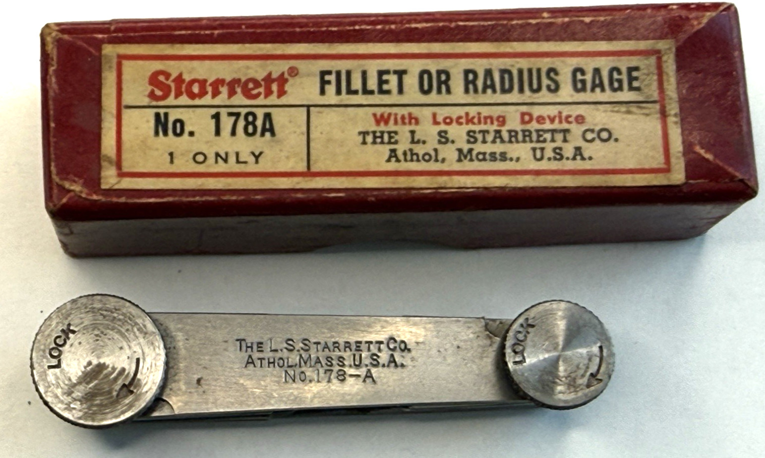 Vintage STARRETT No. 178A Fillet or Radius Gage