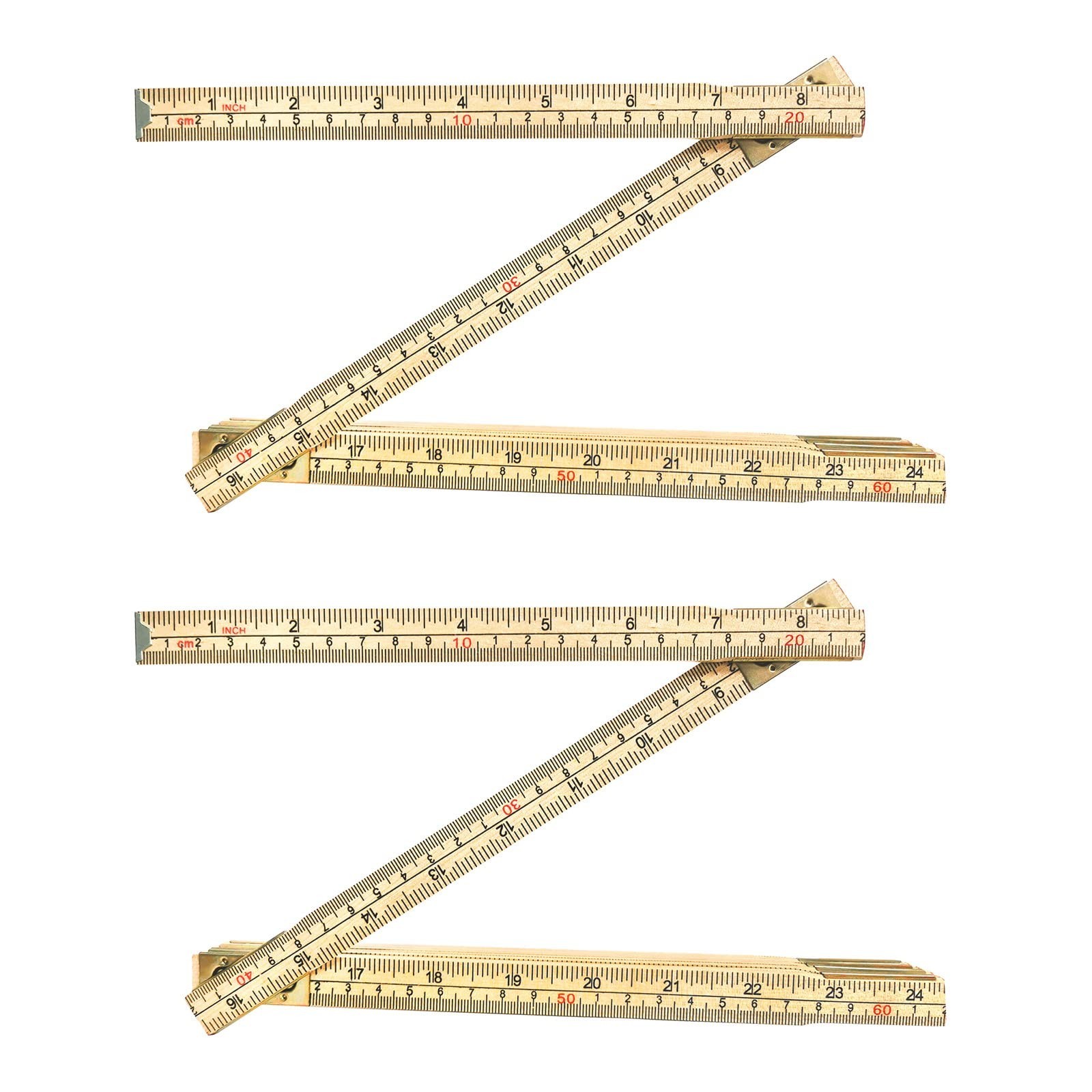 2 Pack of Folding Wood Rule, 6 FT 6 Inch Foldable Ruler with US and Metric Me…