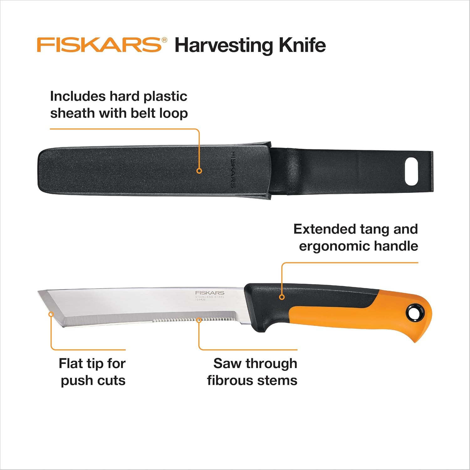 Harvesting Knife, Gardening Gifts for Women, Serrated Edge Hand Tool with Sheath