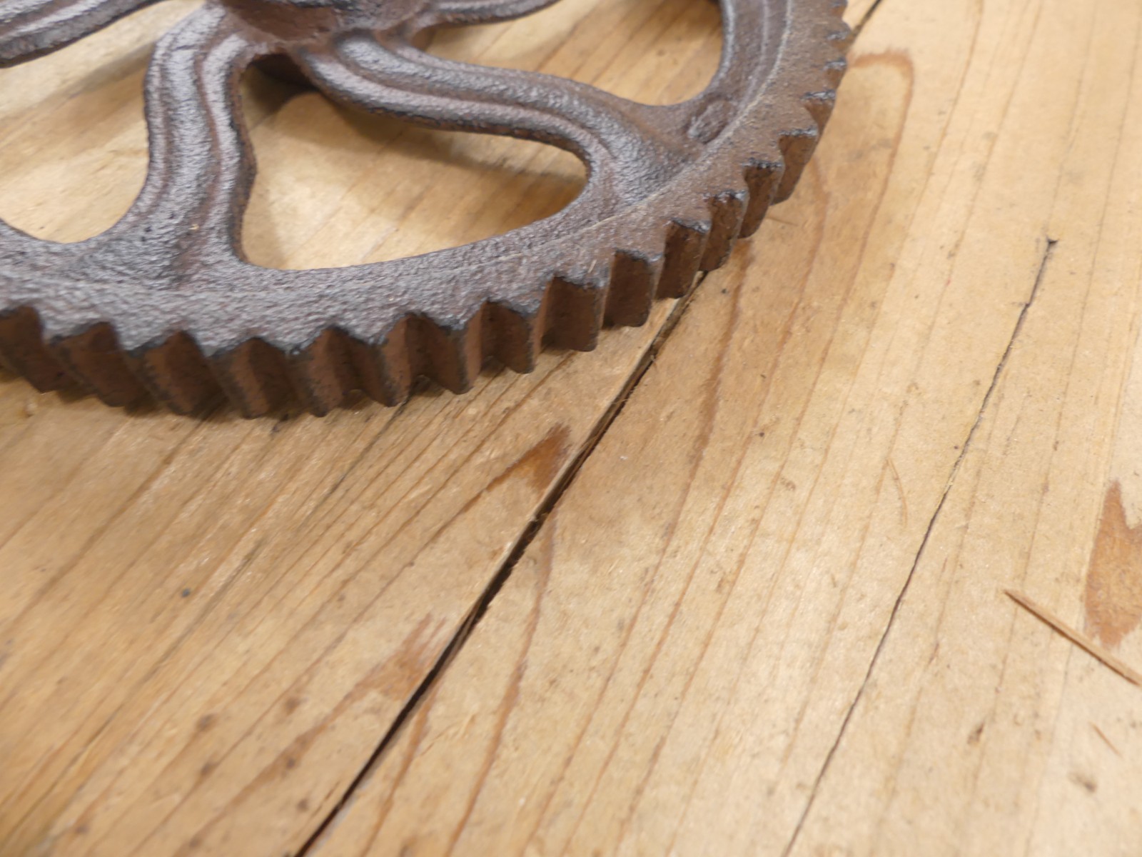 CAST IRON SPROCKET WHEEL GEAR PULLEY PULLY STEAMPUNK 6″ INDUSTRIAL RUSTIC RESTOR