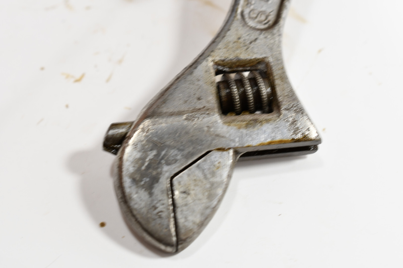 Vintage DIAMOND CALK & HORSESHOE 8” Adjustable Wrench, 9/16 box end USA M1428