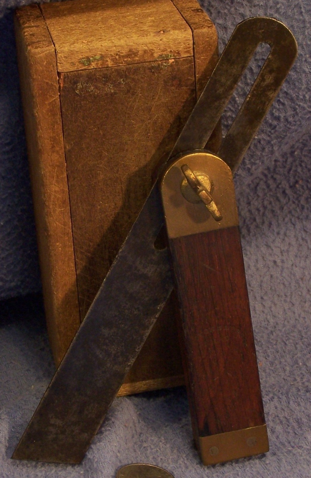 No 2 type 2 Disston & Morss marked 8 in sliding T Bevel square Rosewood Brass