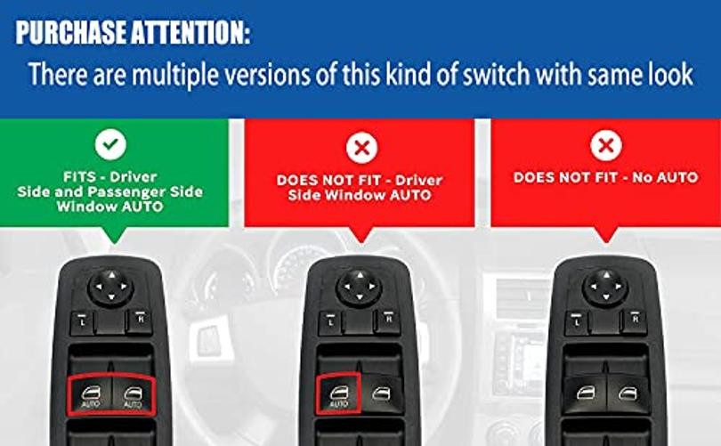 Master Power Window Switch,Front Left Driver Side （Four-Door Control） Fits