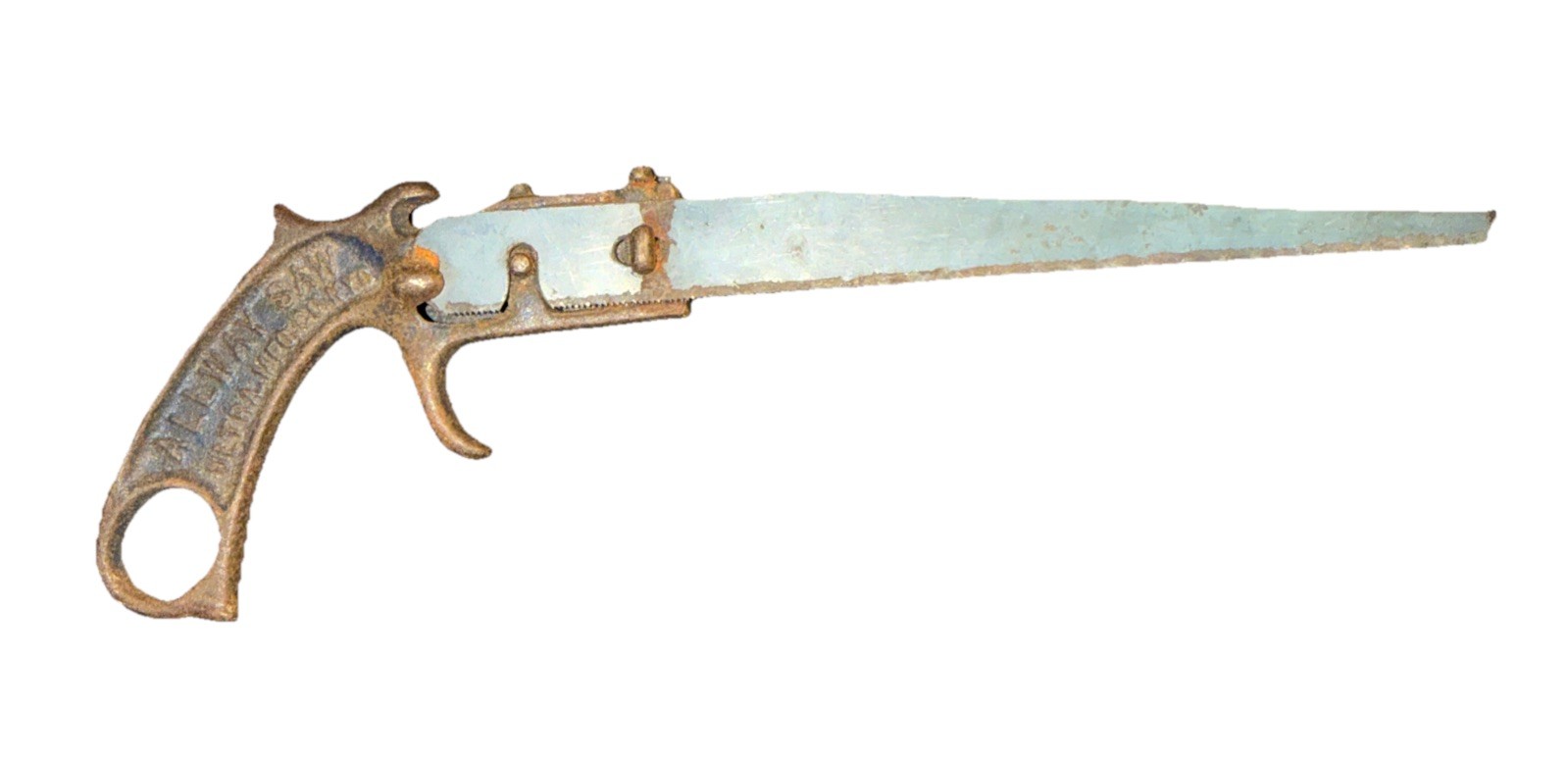 Vintage Allway Pistol Grip Saw Handle Ultra Mfg.Co. N.Y. w/ 7.5 in Blade