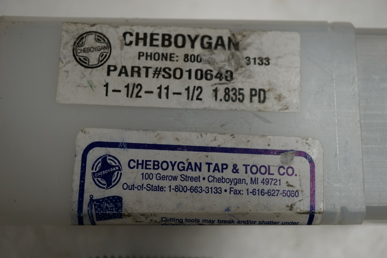 NEW CHEBOYGAN Machinist Cutting Tools Straight Tap Part #SO10640 1-1/2-11-1/2