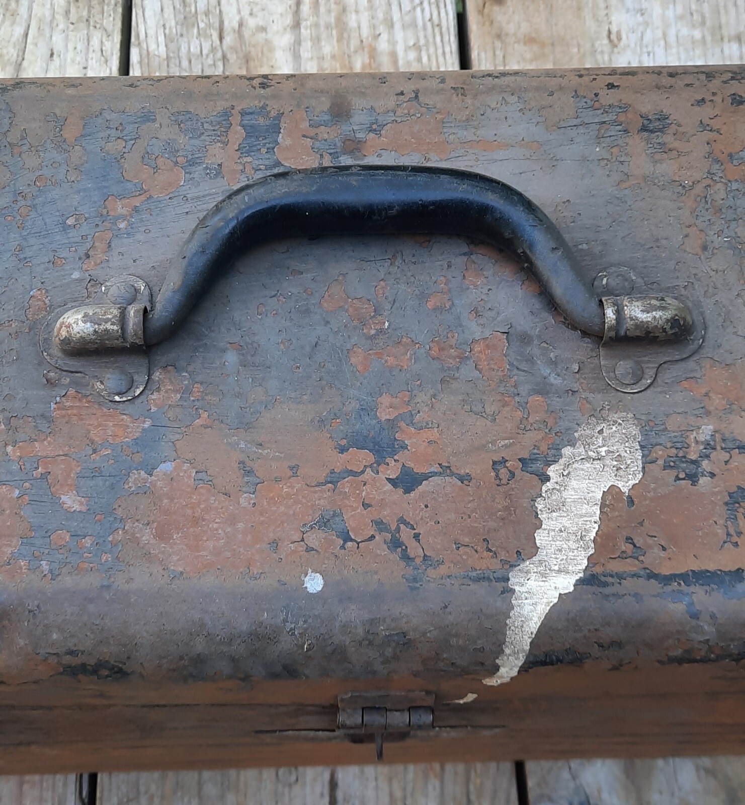 Vintage Sears Craftsman Black Metal Black Toolbox 18″ X 8″ X 9″