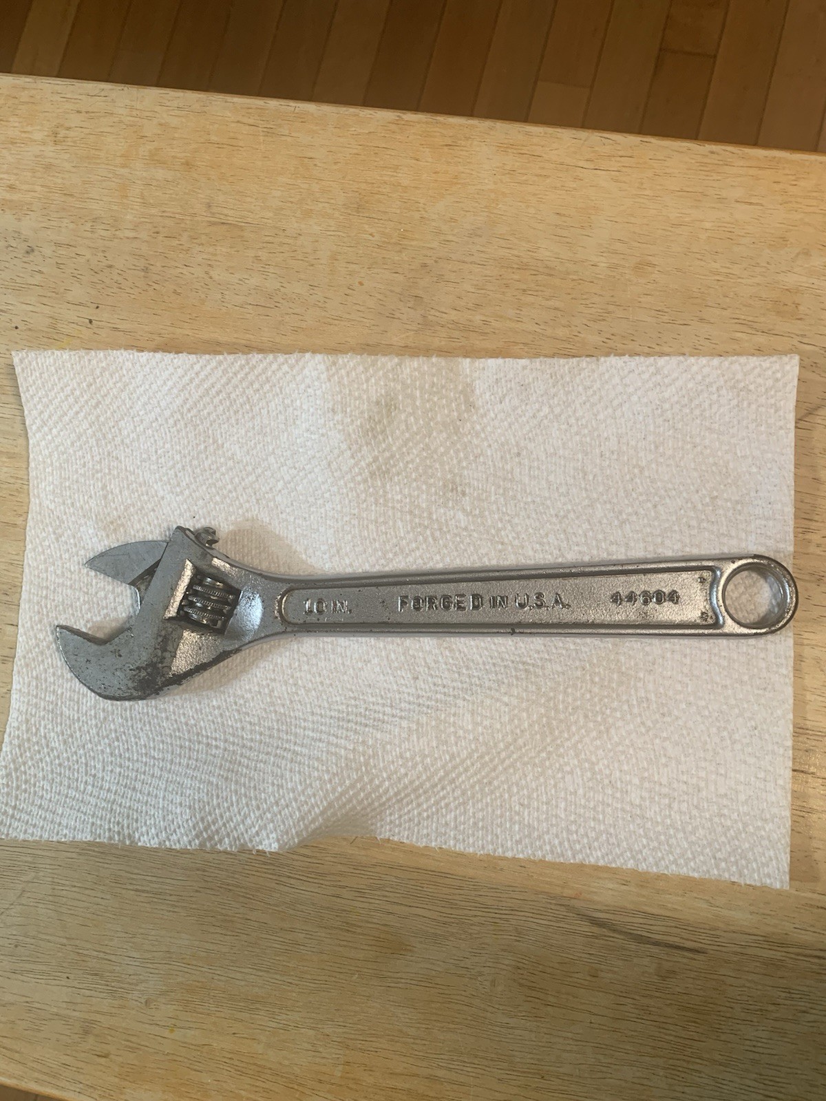 Vintage Craftsman 10 in. Crescent Wrench 44604 Adjustable 250mm Forged Satin USA