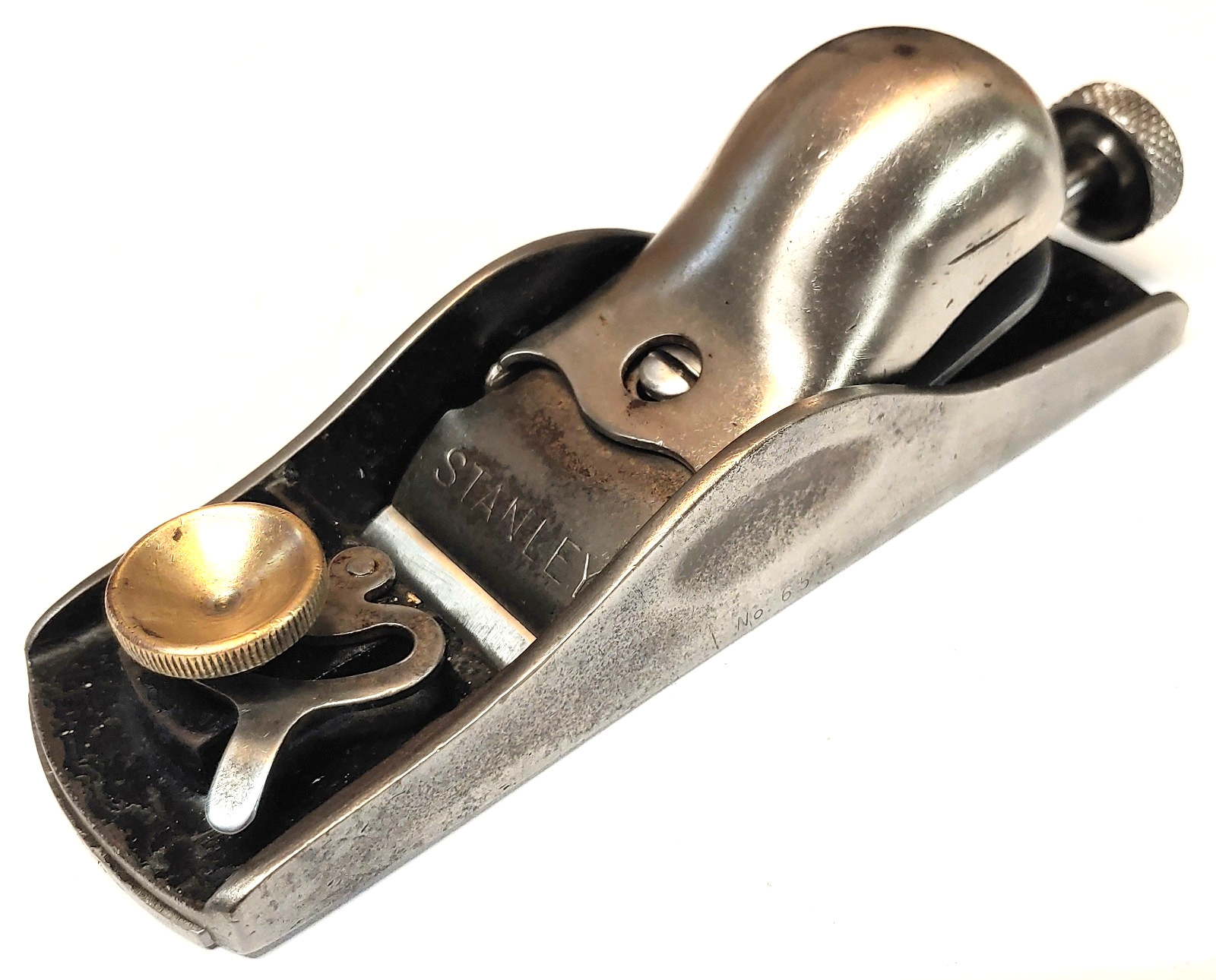 Vintage Stanley No. 65 Low Angle Block Plane Knuckle Joint Cap Great Shape 1937