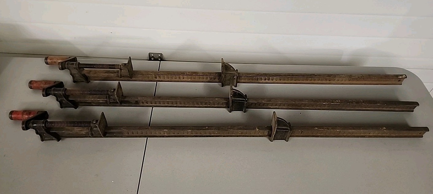 3x Vintage Cincinnati Tool 3640 Sliding Bar Clamp 36” Antique Hargrave USA