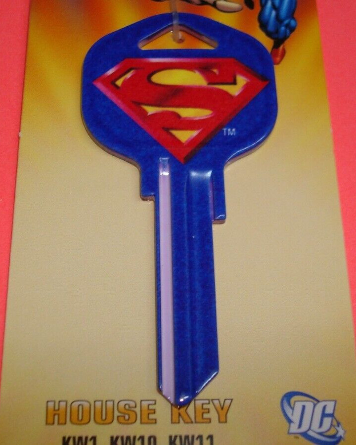 SUPERMAN HOUSE KEY BLANK Large Head KWIKSET KW-1/10/11 Uncut-Brand New!