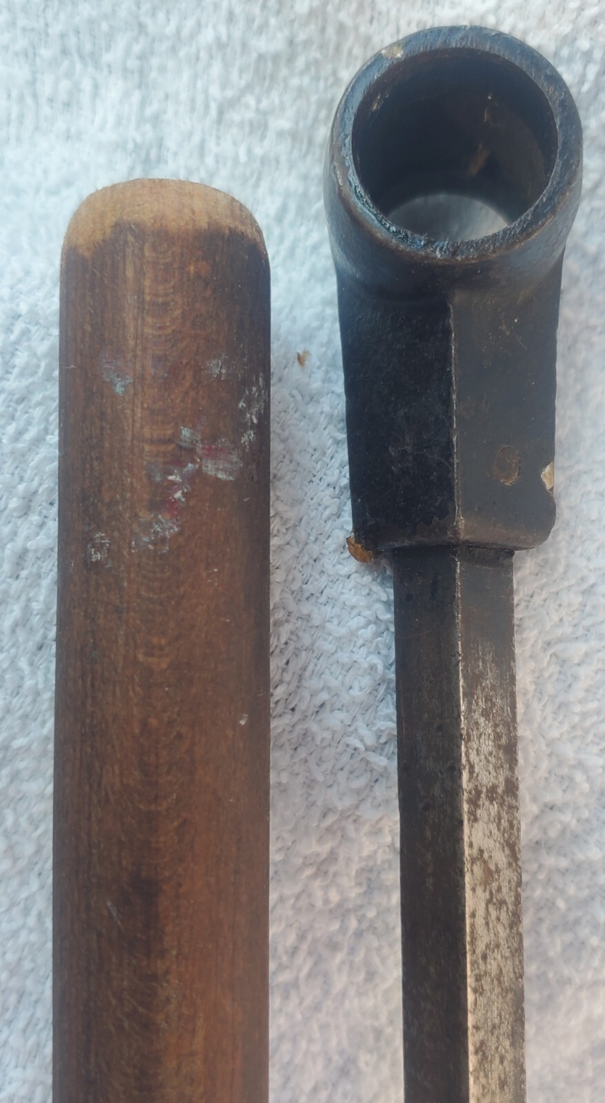 Vtg Millers Falls Iron T Handle Wood Auger Ford Bit Primitive Hand Drill Tool