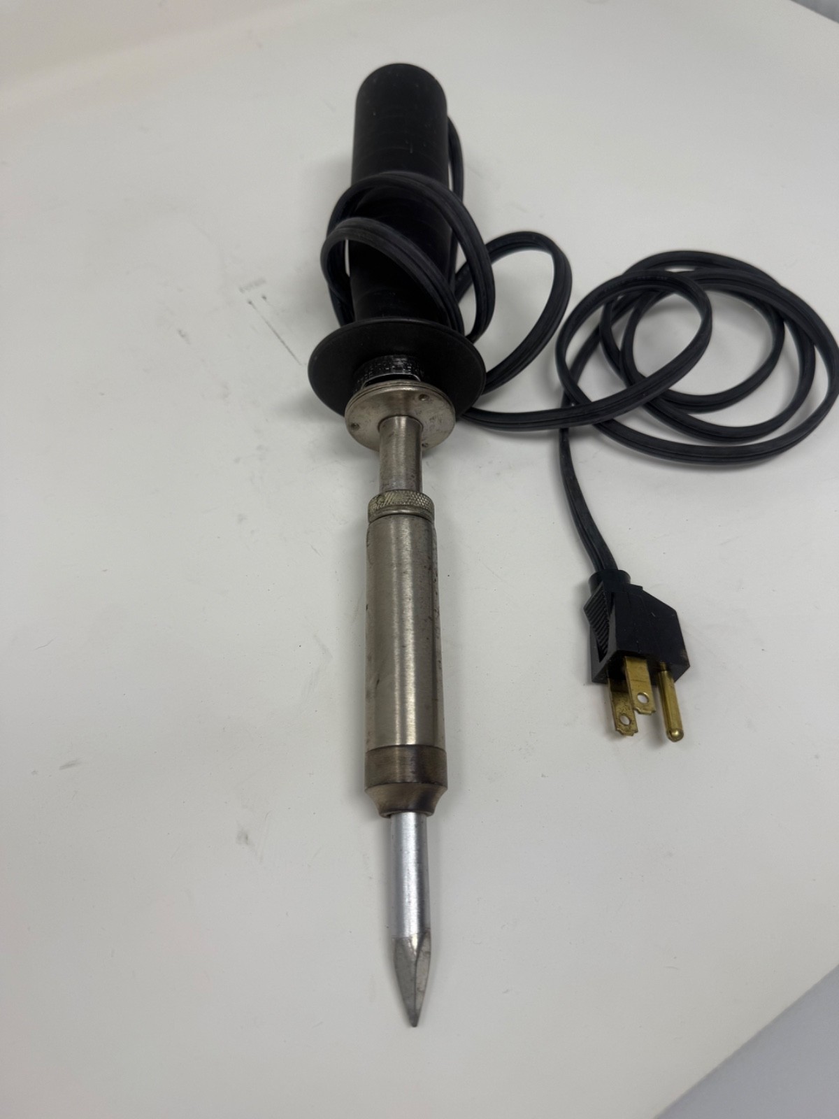 Vintage SOLDERING IRON Wood Handle & Copper Head 110-120 Volts Tested