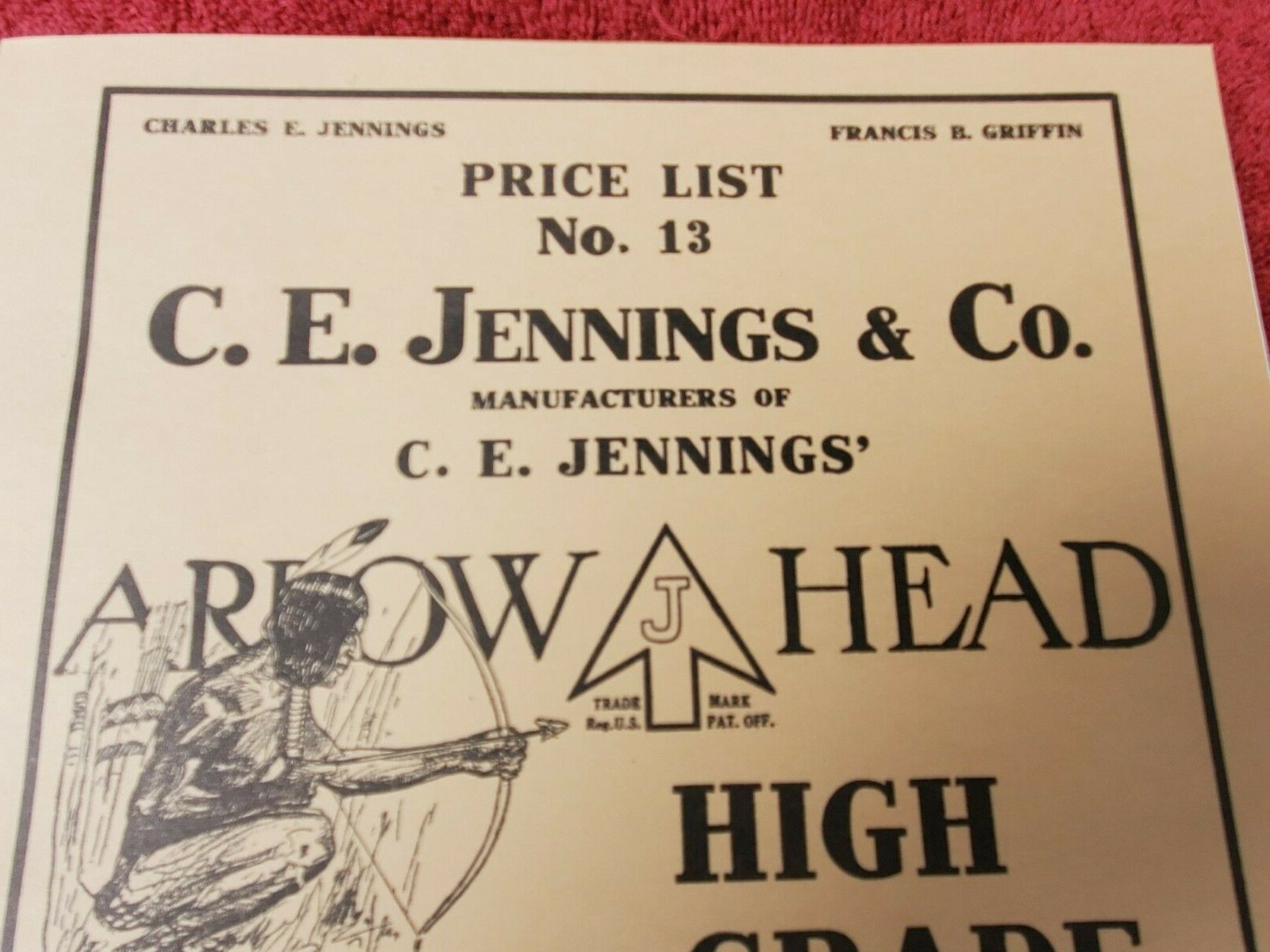 reprint of 1913 C E Jennings tool catalog w/ auger drill bits chisels saws more