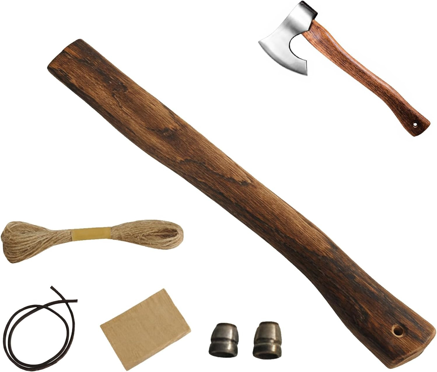 Hand-Forged Carbonized Axe Handle,15/24 Inch Replacement Handle(14.57Inch(37Cm))