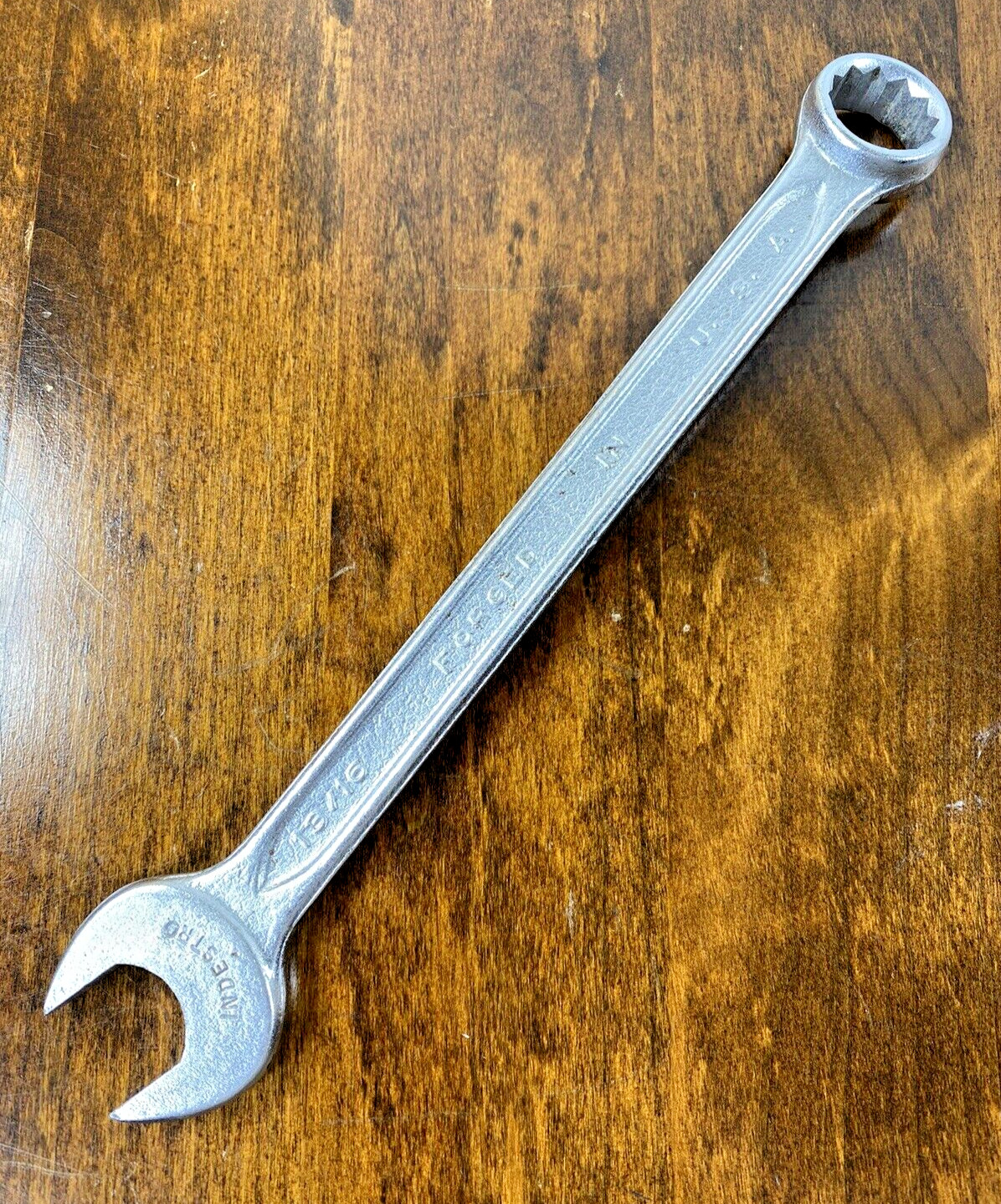 Vintage Indestro Wrench U.S.A. 13/16″ Open Combination 12 Point Box End