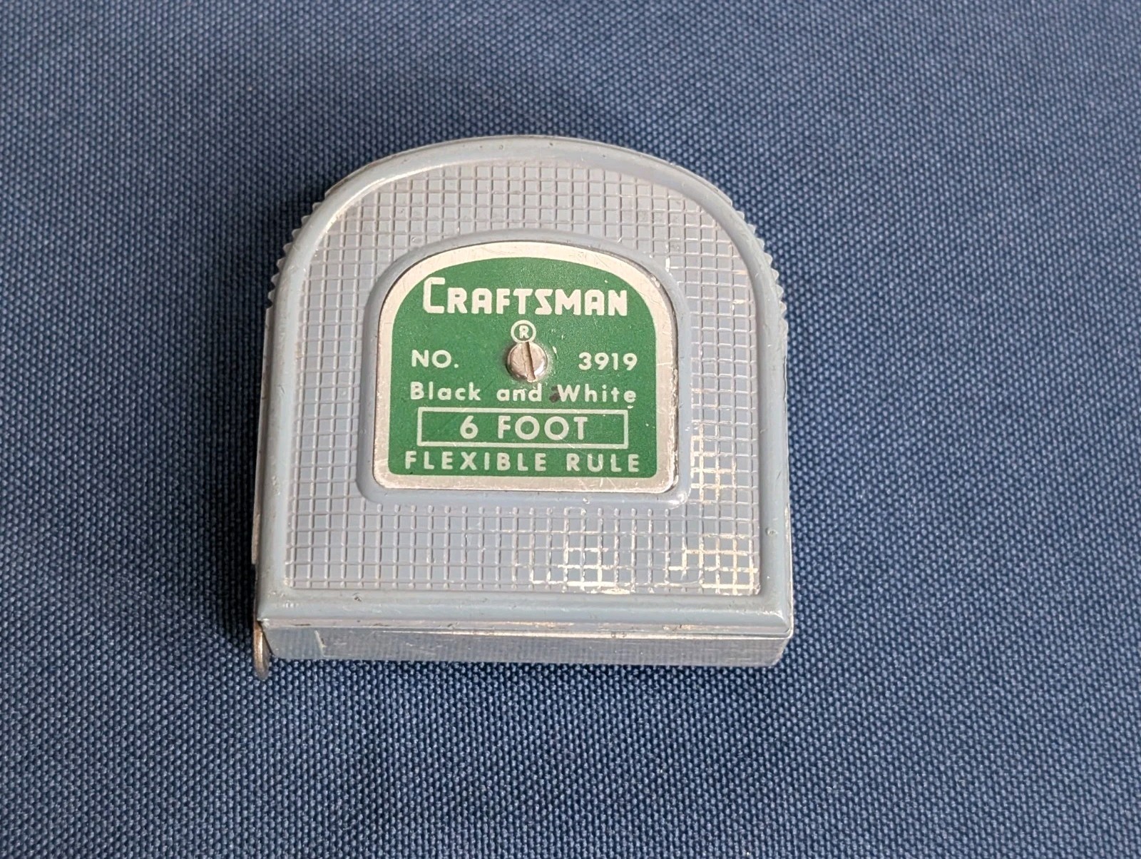 Vintage Craftsman 6 Foot Flexible Rule Tape Measure No. 3919 Black & White
