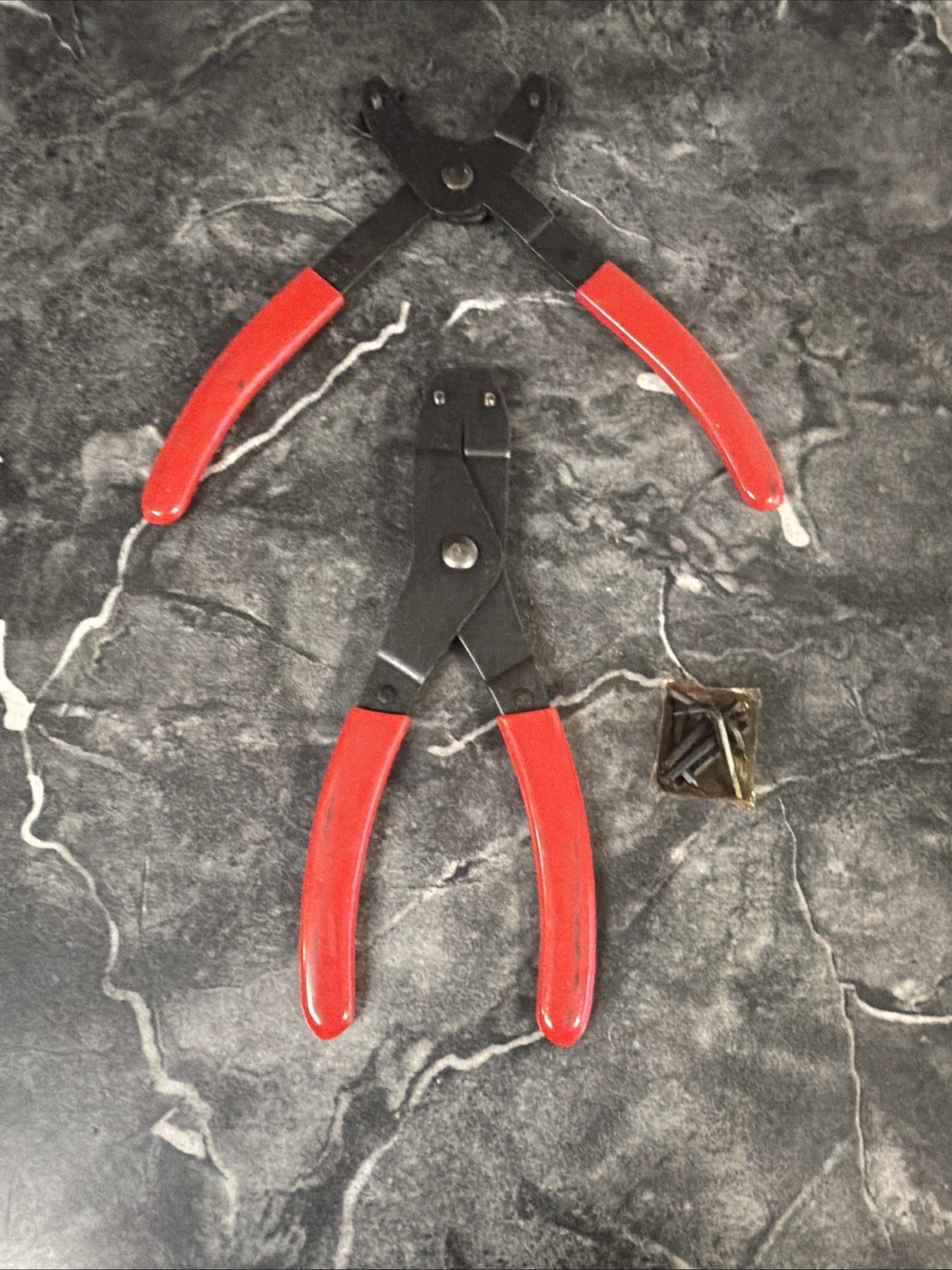 Vintage 2pc Snap Ring Pliers Set Interchangeable Tips Circlip Retaining Ring
