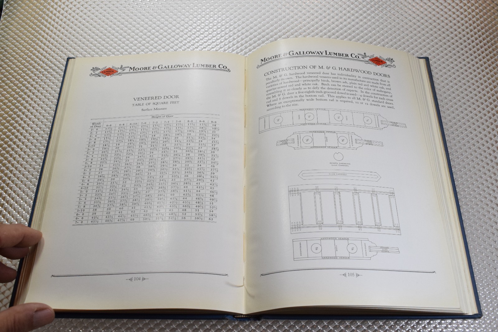 MOORE & GALLOWAY LUMBER FOND DU LAC WISCONSIN 1920s HARDCOVER SALES CATALOG BOOK