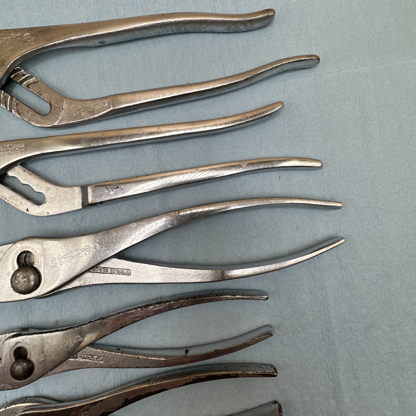 Vintage Diamond Duluth Diamalloy Pliers Collection 6 Pieces USA Chrome