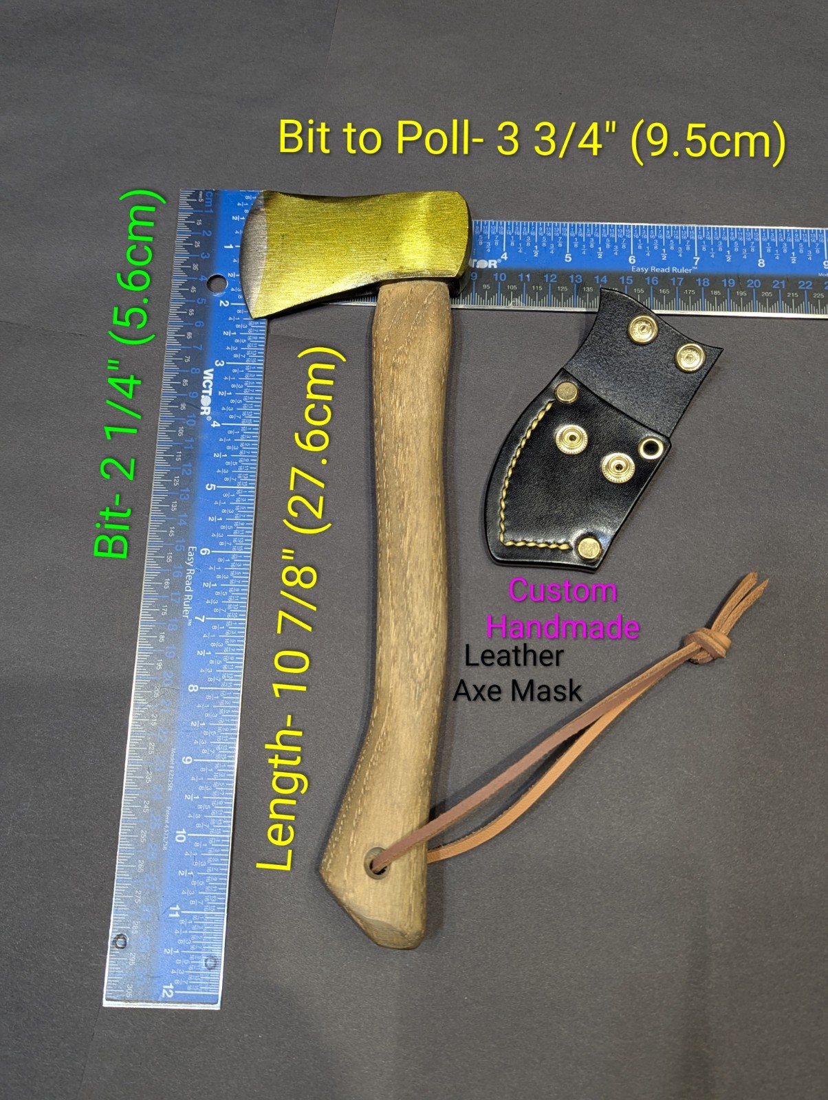 Vaughan Sportsman/Salesman/Sounding Axe Hatchet w/Cust.Handmade Leather Ax Mask