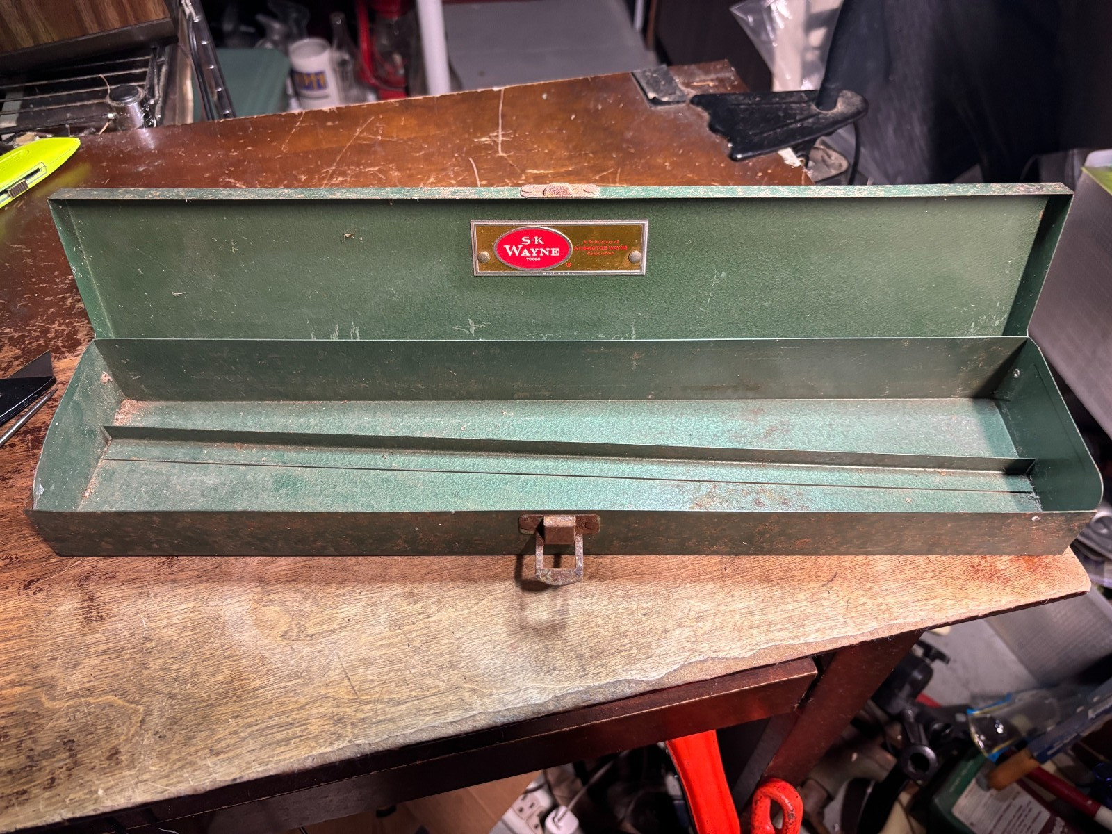 VTG Green SK Tools 17,25″ Metal Socket Set Tool Box w/ Divider USA