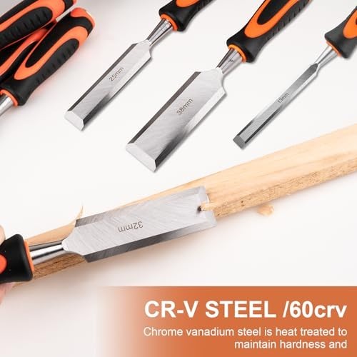 10Pcs Wood Chisel Set with Honing Guide, Sharpening Stone & Pencils – DIY & Pro